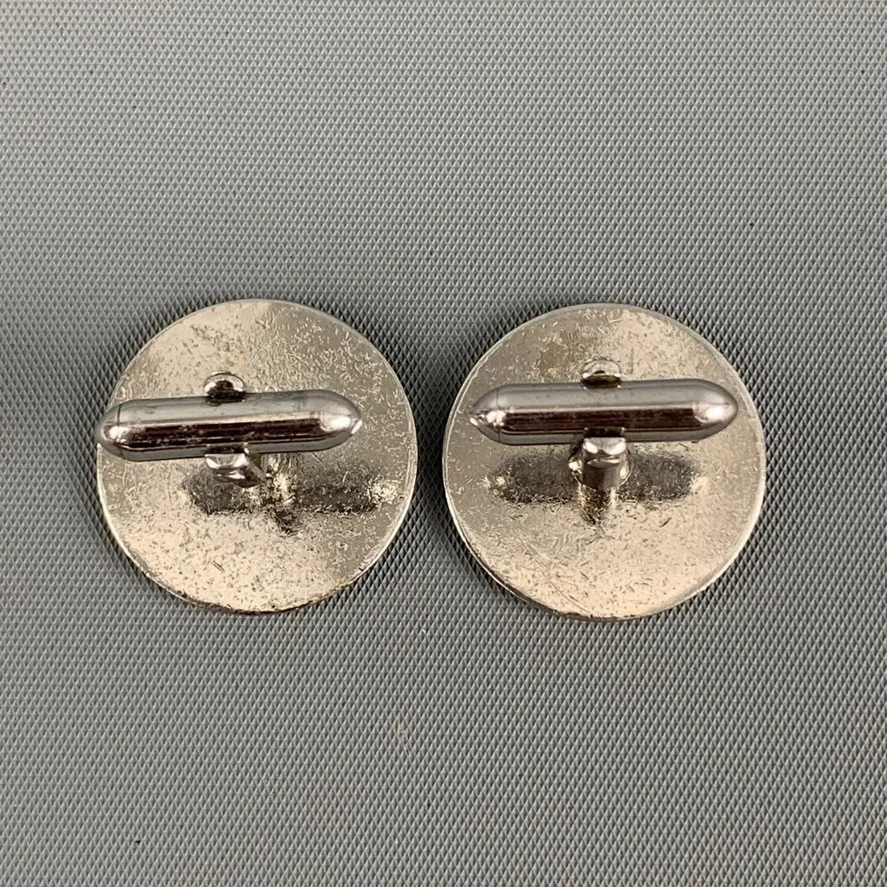 SWANK Silver Embossed Metal Cuff Links